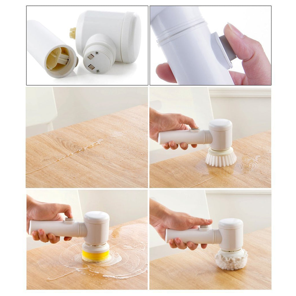 Rechargeable Electric Cleaning Brush 5-In-1 with 3 Brush Heads