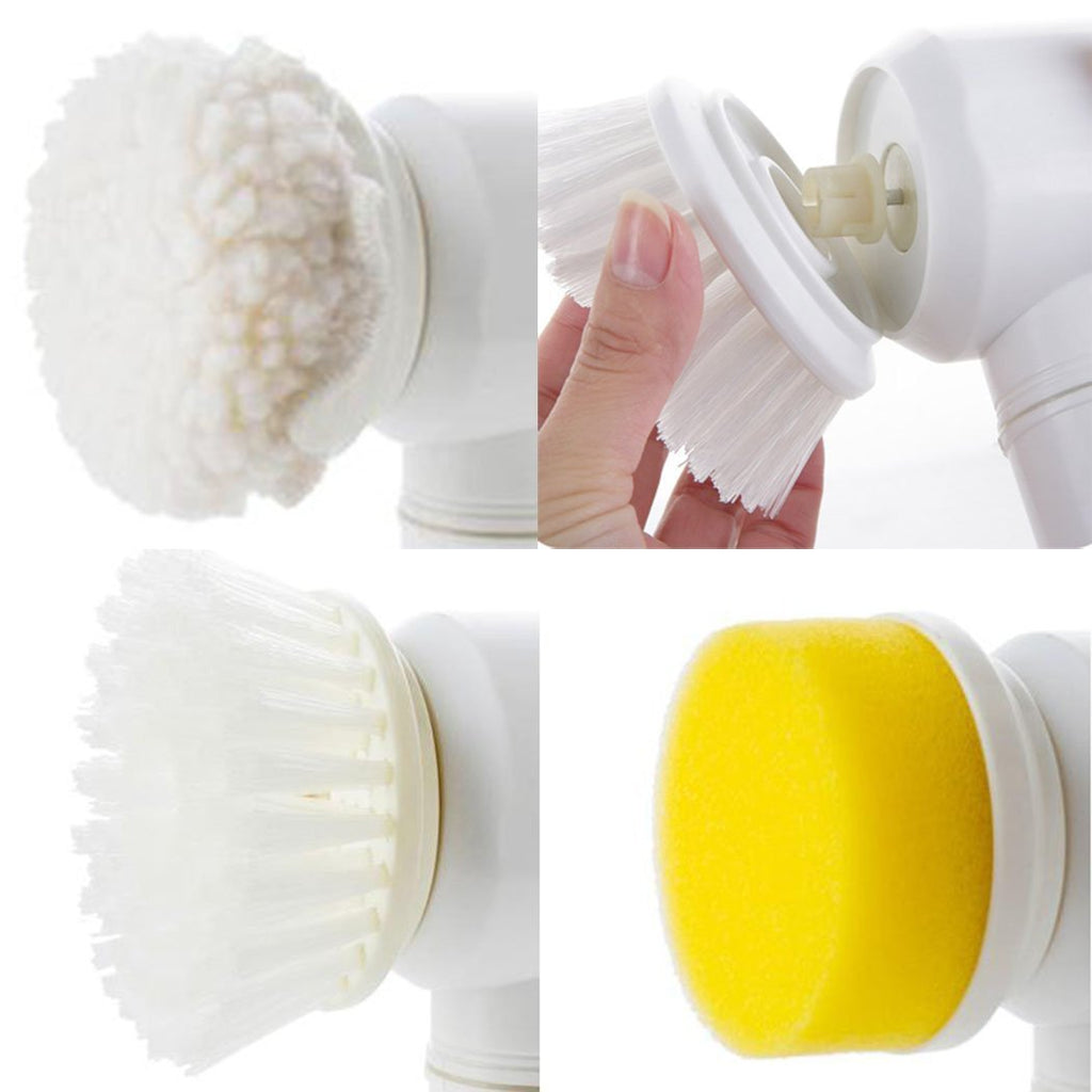 Rechargeable Electric Cleaning Brush 5-In-1 with 3 Brush Heads