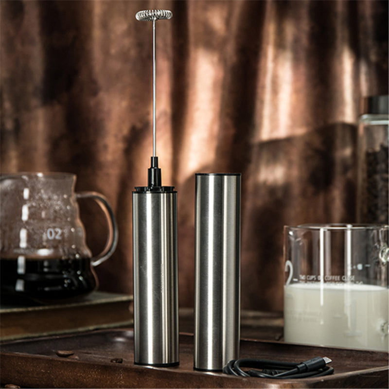 Electric Milk Frother & Coffee Whisk – One-Touch Handheld Foam Maker