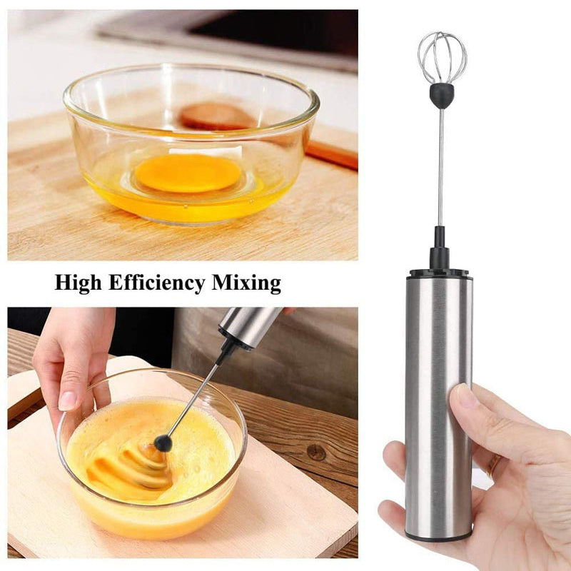 Electric Milk Frother & Coffee Whisk – One-Touch Handheld Foam Maker