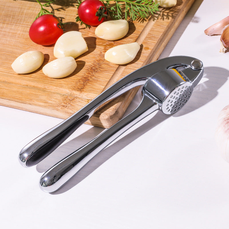 Heavy-Duty Zinc Alloy Garlic Press- No Peel Needed