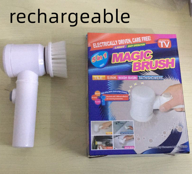 Rechargeable Electric Cleaning Brush 5-In-1 with 3 Brush Heads