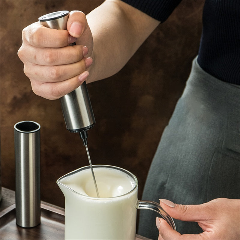 Electric Milk Frother & Coffee Whisk – One-Touch Handheld Foam Maker