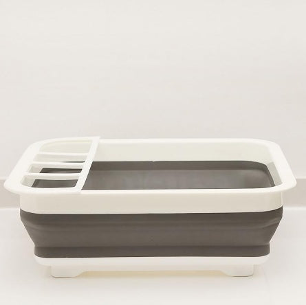 Foldable Dish Drying Rack with Drainer – Space-Saving Kitchen Organizer