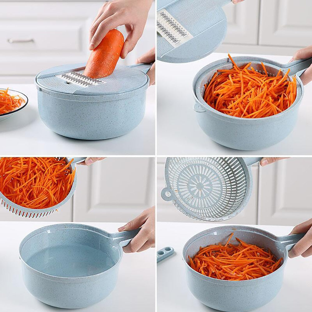 8-in-1 Mandoline Slicer & Vegetable Chopper – Food-Grade Stainless Steel
