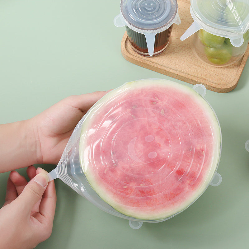 6-Piece Silicone Stretch Lids Set – Reusable Food Storage Covers for Any Container