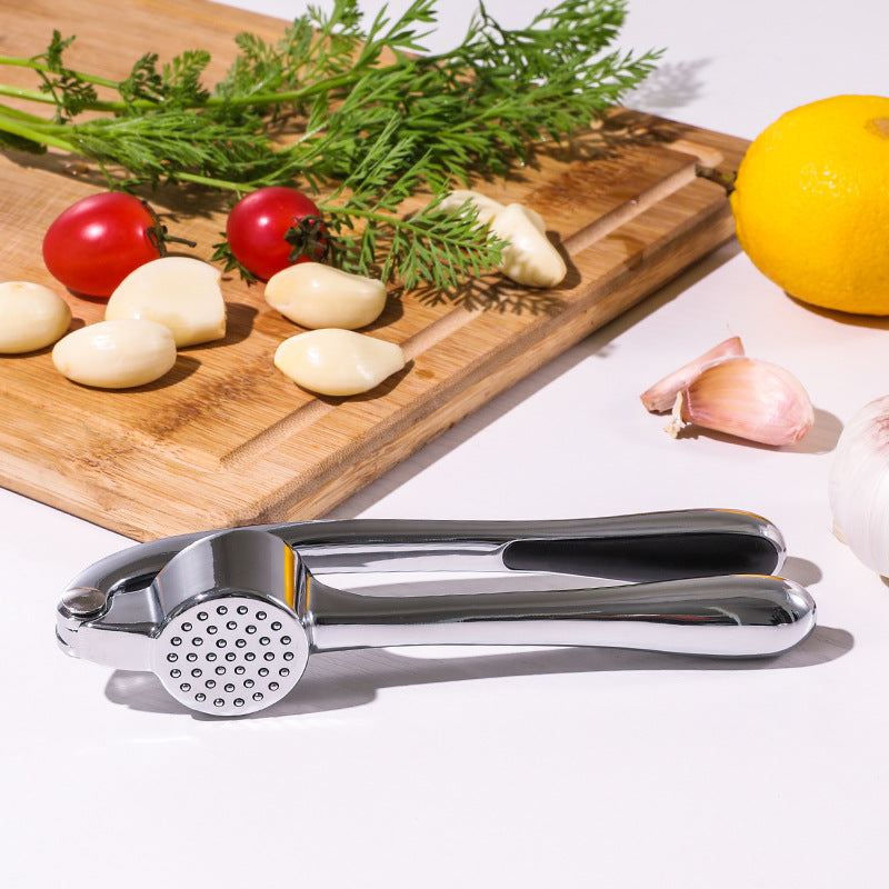 Heavy-Duty Zinc Alloy Garlic Press- No Peel Needed